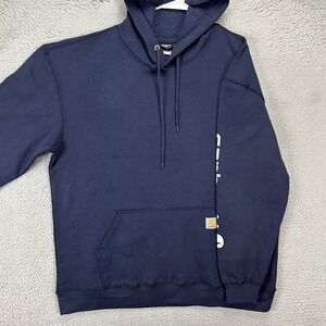 Carhartt Men Hoodie Sweatshirt 2XL Blue Graphic Midweight Loose Fit TS0288-M NEW